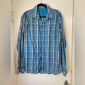 ESPRIT Blue Plaid Cotton Button Up Shirt